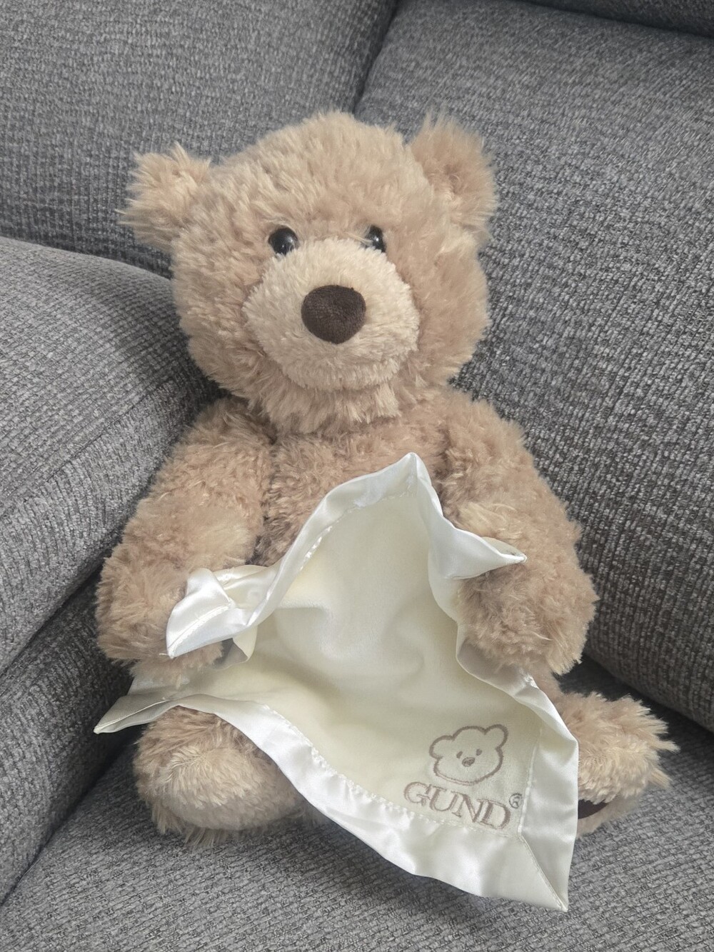 GUND Peek-A-Boo TALKING Teddy Bear Animated Stuffed Animal Plush, 11.5" Moves